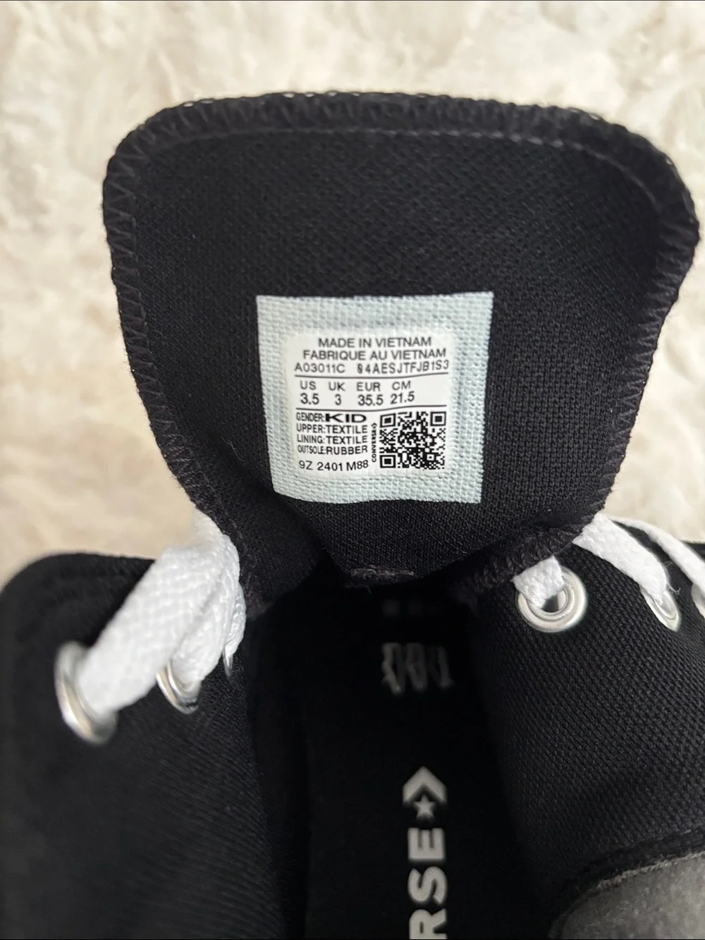 Converse Kids Black and White Chuck Taylor All Star High Top Sneakers